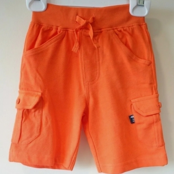 JoJo Maman Bebe Rusty Orange Jersey Cargo Style Pull On Shorts 100% Cotton - Picture 1 of 7